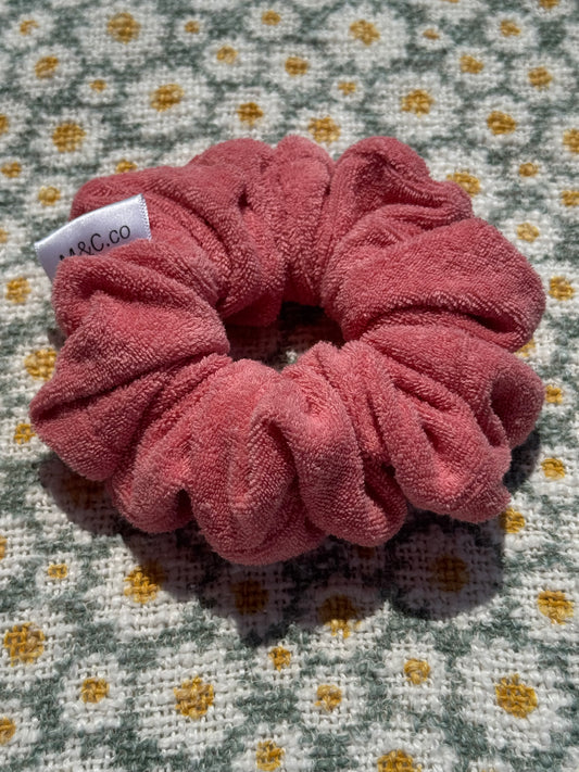 Scrunchie Chouchou XL corail en ratine