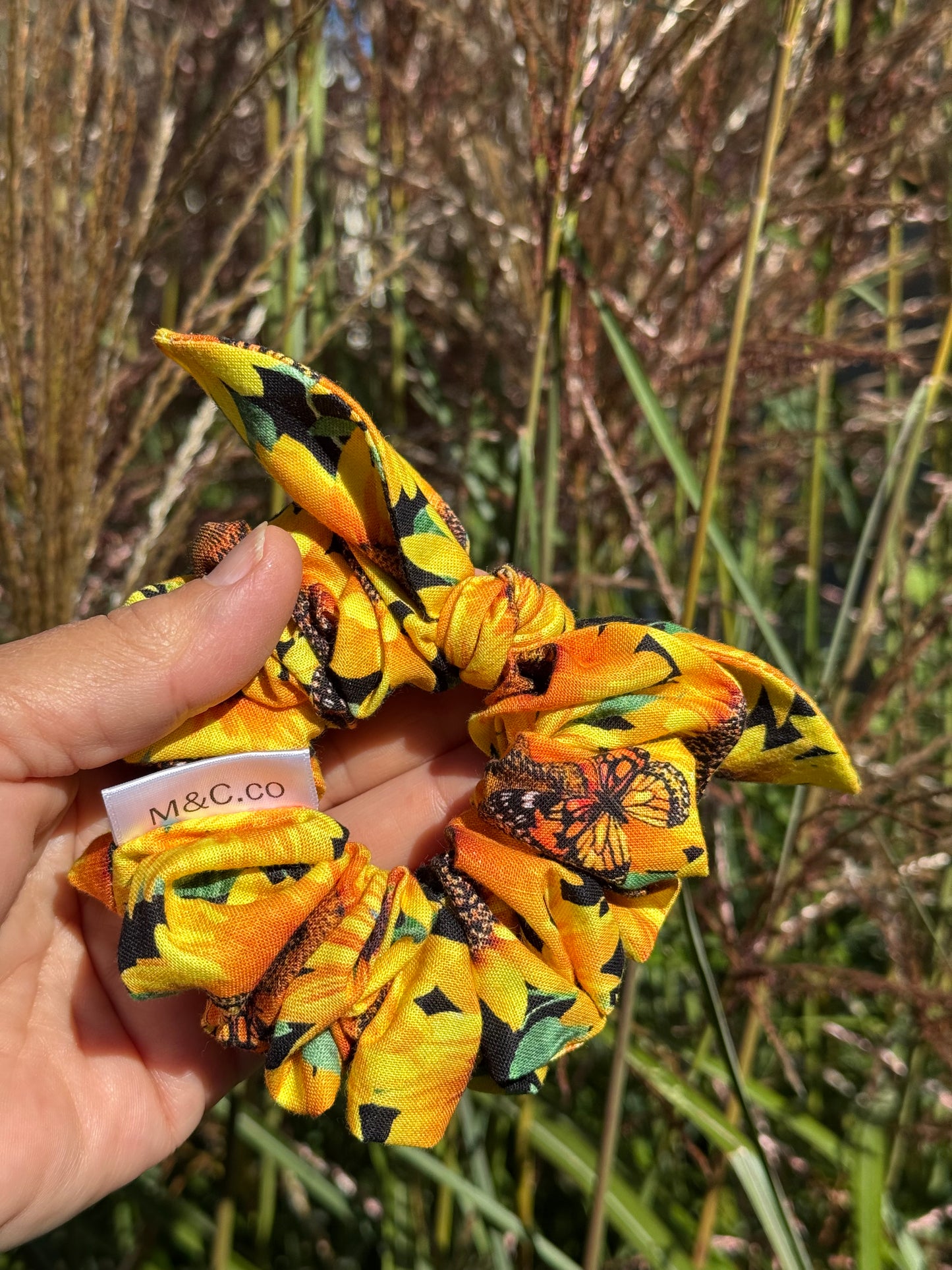 Scrunchie Chouchou Tournesol & Monarque