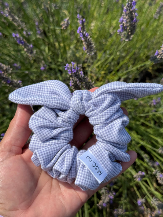 Scrunchie Chouchou à boucle vichy lavande