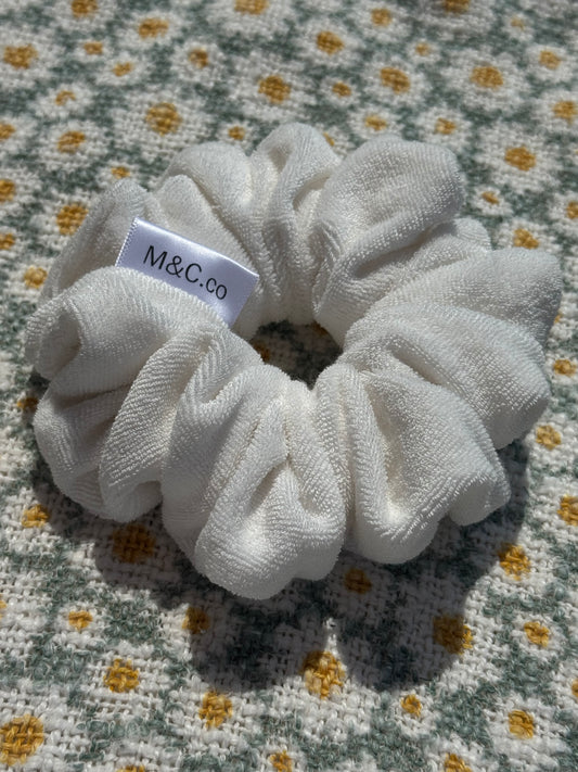 Scrunchie Chouchou XL blanc en ratine