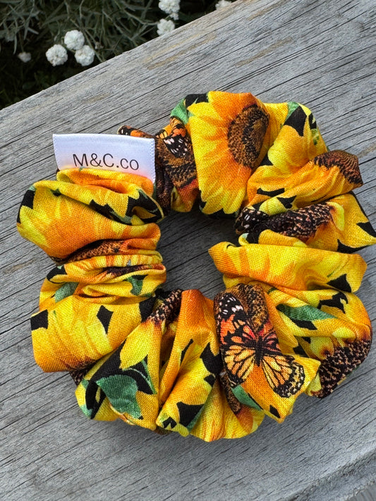 Scrunchie Chouchou Tournesol & Monarque